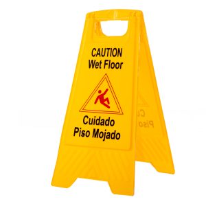 Señal de precaución piso mojado