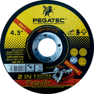 Disco Corte Pegatec 1.6mm 4.5" Tipo 41 2 en 1 Acero y Acero Inoxidable EMP=50
