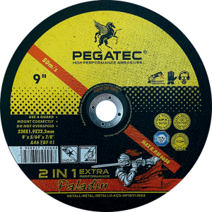 Disco Corte Pegatec 1.9mm 9" Tipo 41 2 en 1 Acero y Acero Inoxidable EMP=30