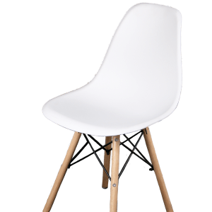 Silla London Baja Blanca plastico/madera 83cm alto