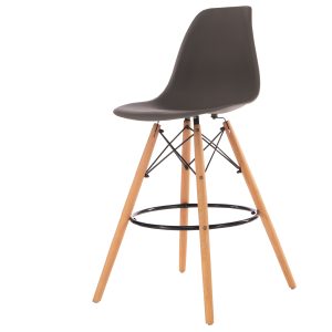 Silla London Alta Gris plastico/madera 108cm alto
