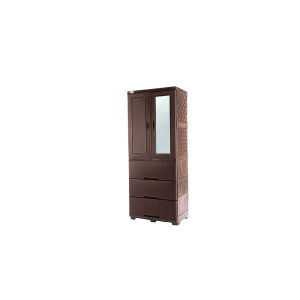 Chia 3 niveles Ratán café con espejo