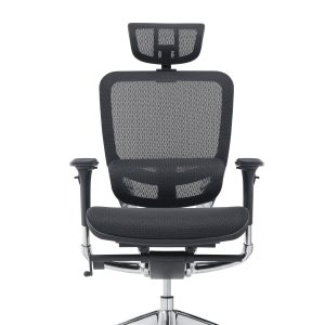 Silla Ejecutiva Minotti, color negro, base cromada