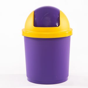 Basurero pequeño con tapa morado