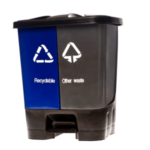 Basurero Doble 30L AZUL-GRIS