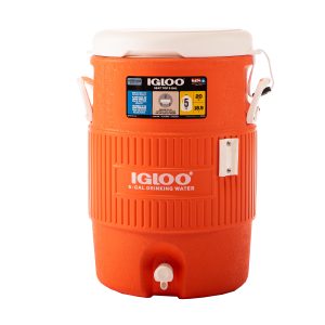 Hielera Igloo Seat Top 5 galones redonda 18.9L Naranja