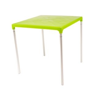 Mesa cuadrada ada verde limón