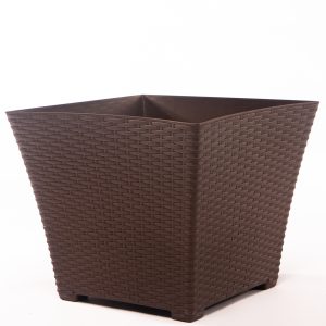 Maceta rattan cuadrada 30 lts café (MRGR0006)