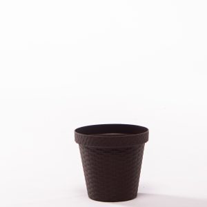 Maceta Rattan Redonda D12 Café Oscuro (MRRD1221)
