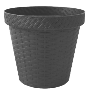 Maceta Rattan Redonda D12 Gris Oxford (MRRD1246)