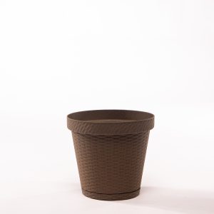 Maceta Rattan Redonda D15 Café (MRRD1506)