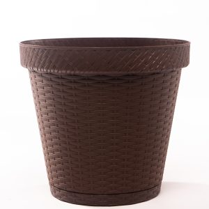 Maceta rattan redonda 36 lts café MRRD4206